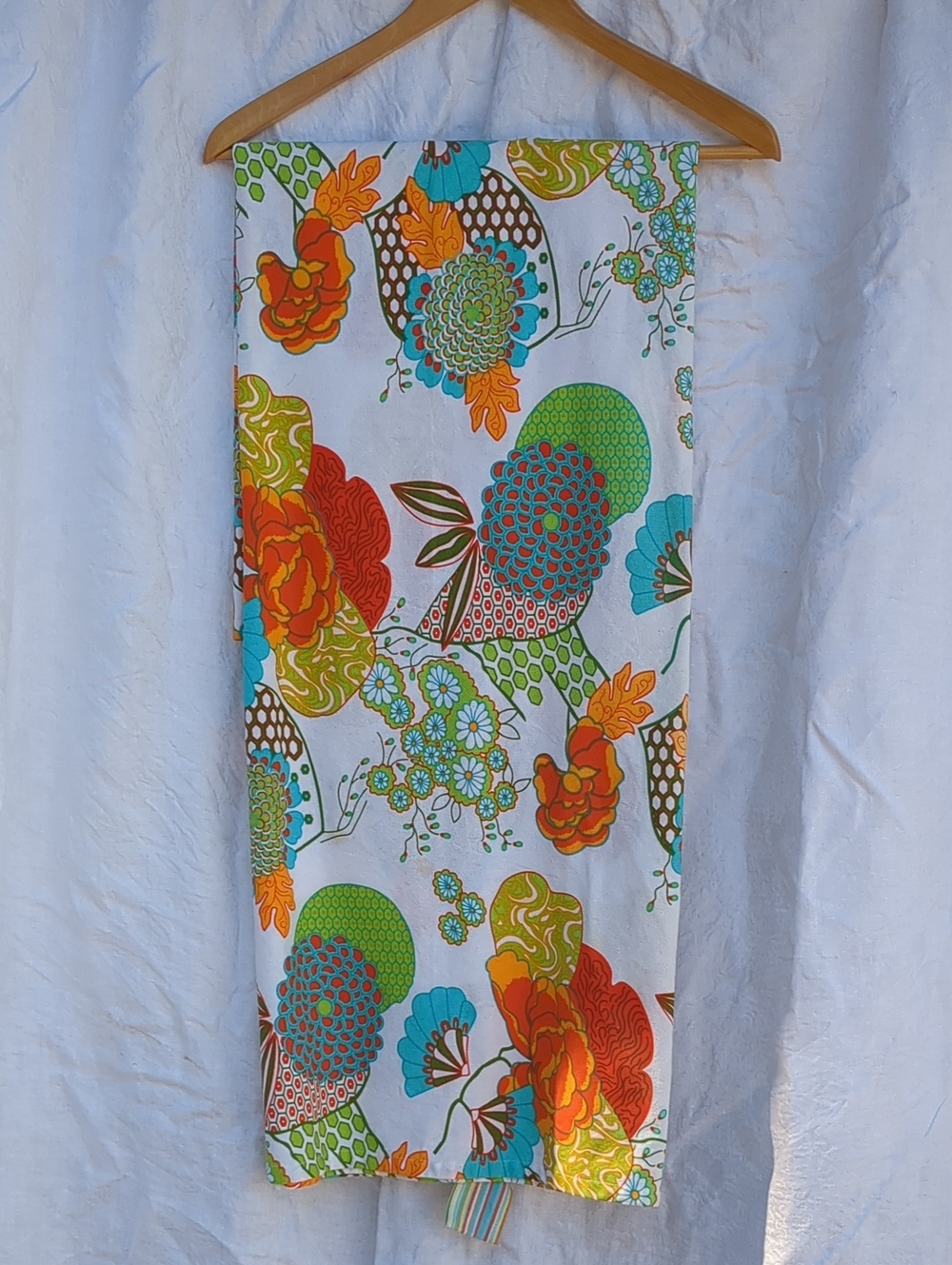Pier 1 Curtain Panel Colorful Floral Patterned Single Drape 48 x 82"